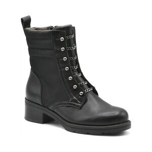 Adrienne Vittadini Davide Combat Boot in Black Size 6